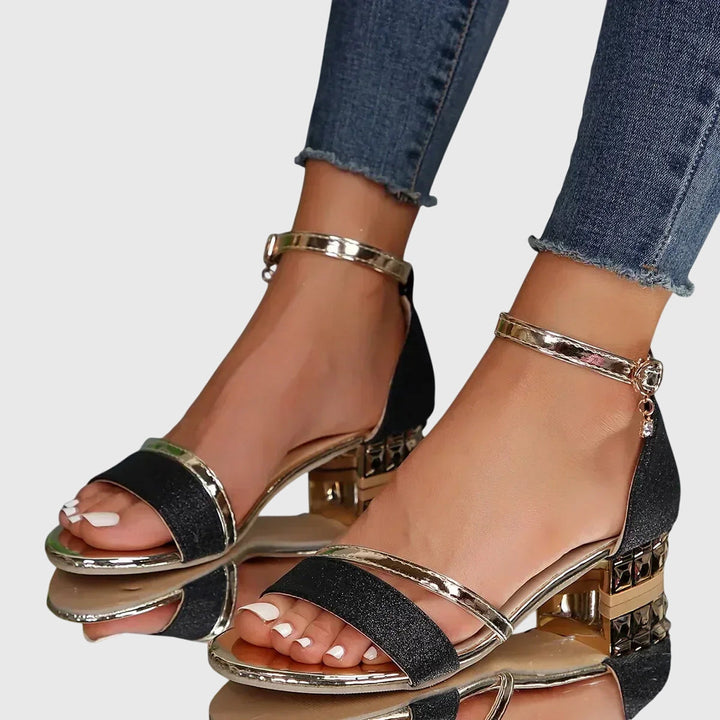 Adjustable heeled orthopedic sandals for women, offering ergonomic design & pain relief for all-day comfort.
