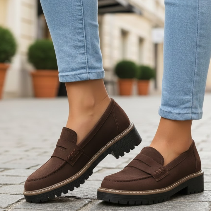 Slip-on women's loafers, designed for orthopedic foot support and plush cushioning. Ideal for comfort.