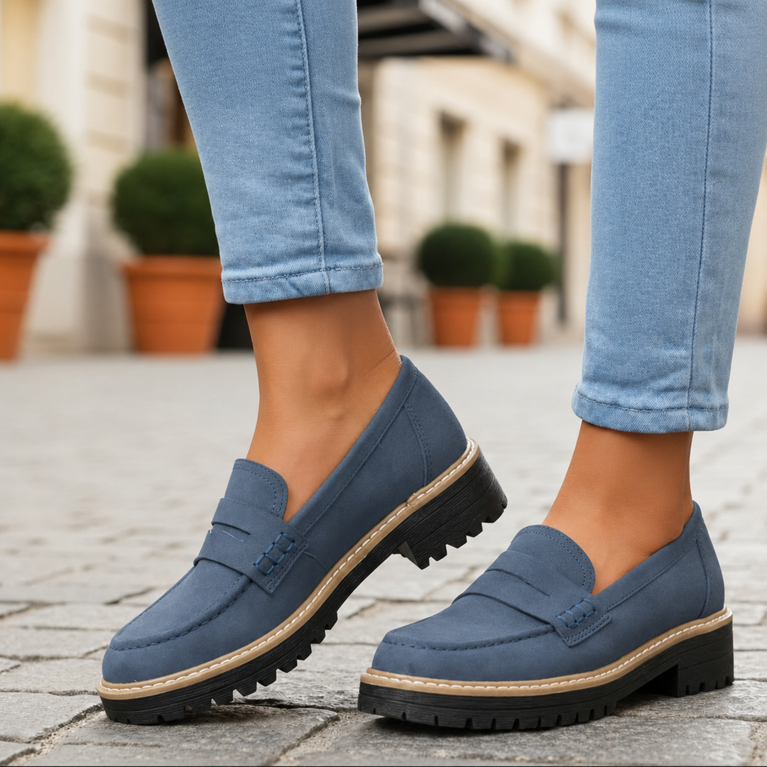 Professional women's loafers with orthopedic features, ensuring ergonomic comfort & supportive fit.