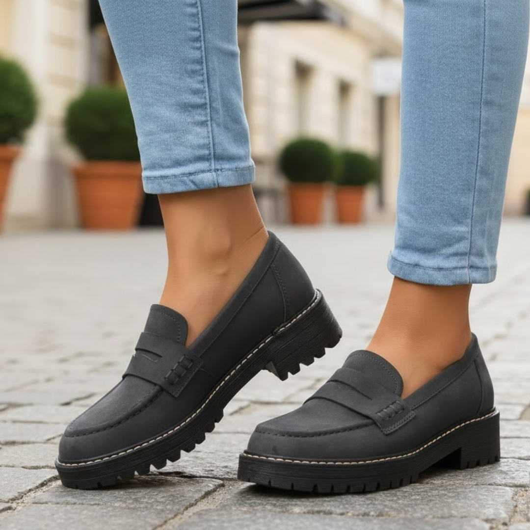 Ergonomic women's loafers, featuring advanced cushioning for orthopedic comfort & foot support.