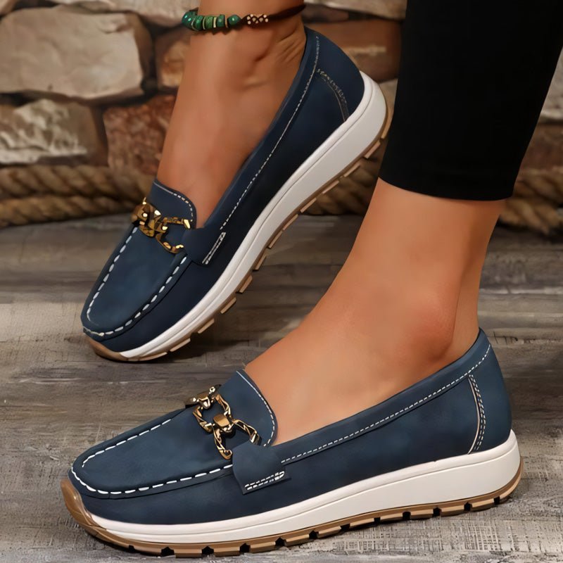 Premium women's orthopedic loafers, designed for lasting comfort & enhanced arch support in daily wear.