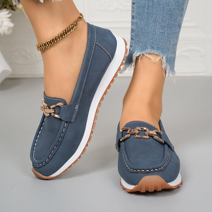 Versatile women's orthopedic loafers, excellent for daily wear, walking & casual style, with arch support.
