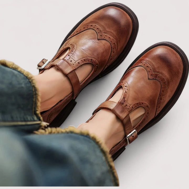 Women's orthopedic Mary Jane comfort shoes with arch support, perfect for casual walking.