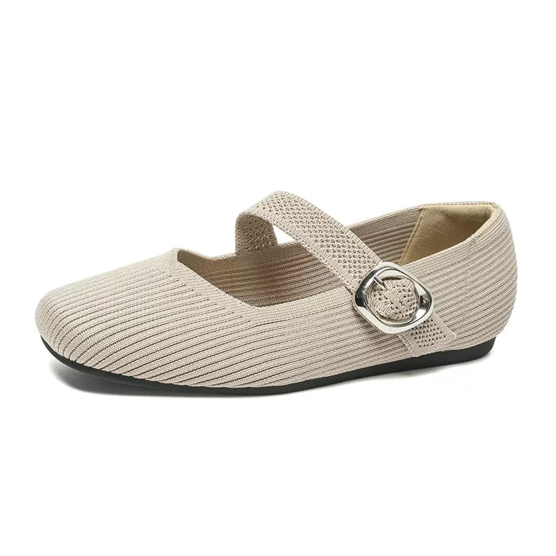 Women's Orthopedic Mary Jane Flats, comfortable square toe design for everyday wear.