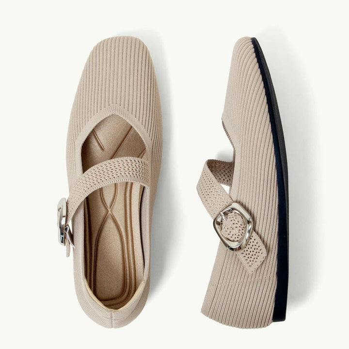 Orthopedic Mary Jane flats for women, chic square toe design, offering all-day comfort and support.