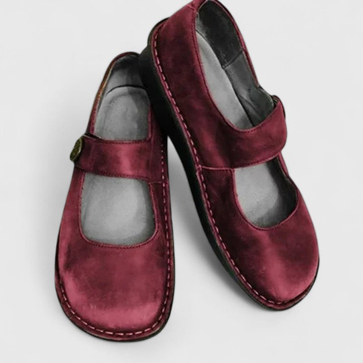 Walk comfortably in these women's orthopedic Mary Jane shoes with arch support & adjustable strap.