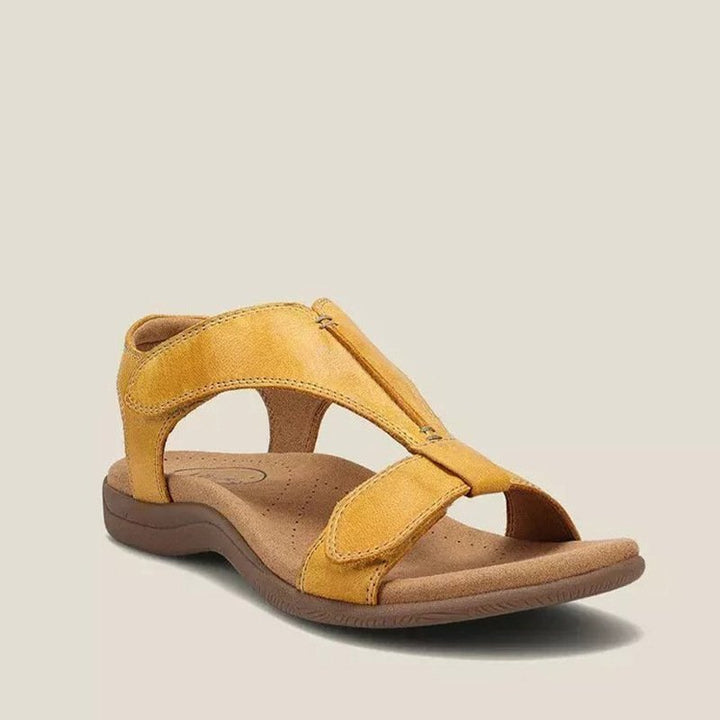 Stylish women's open-toe walking sandals with orthopedic support & cushioned footbed. Perfect for summer comfort.