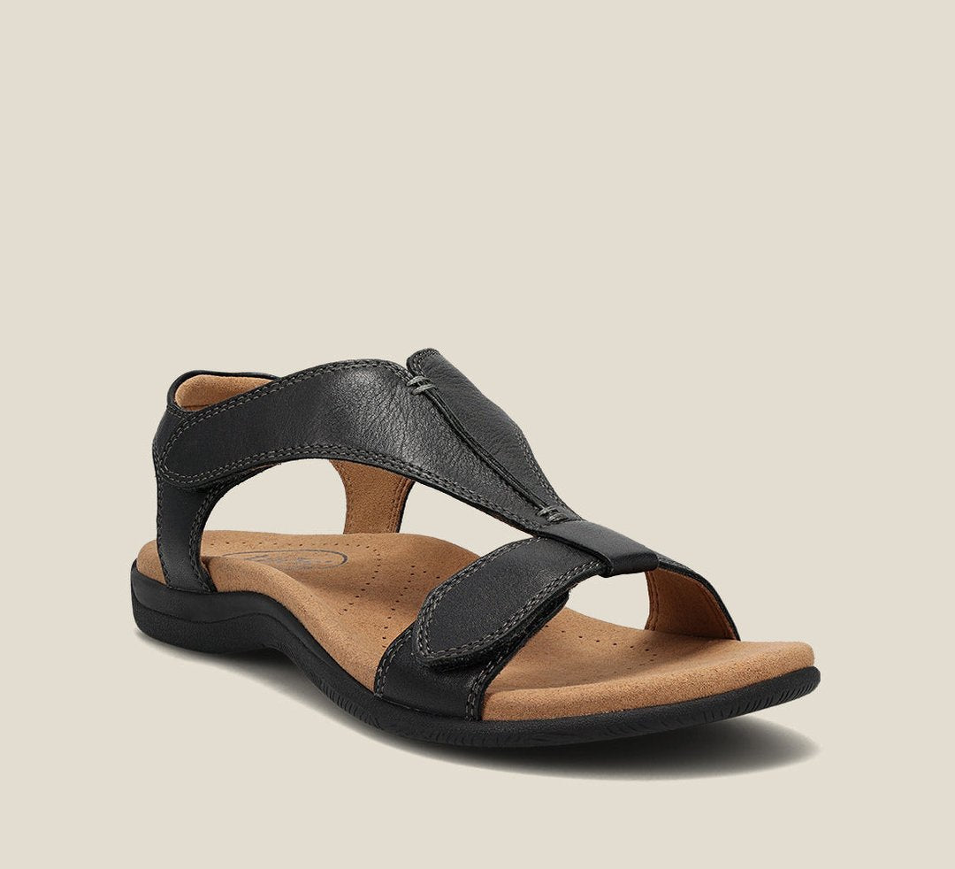 Summer women's orthopedic sandals with cushioned sole & open-toe for breathable comfort. Adjustable straps.