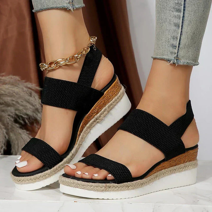 Lightweight women's platform sandals with superior orthopedic arch support.