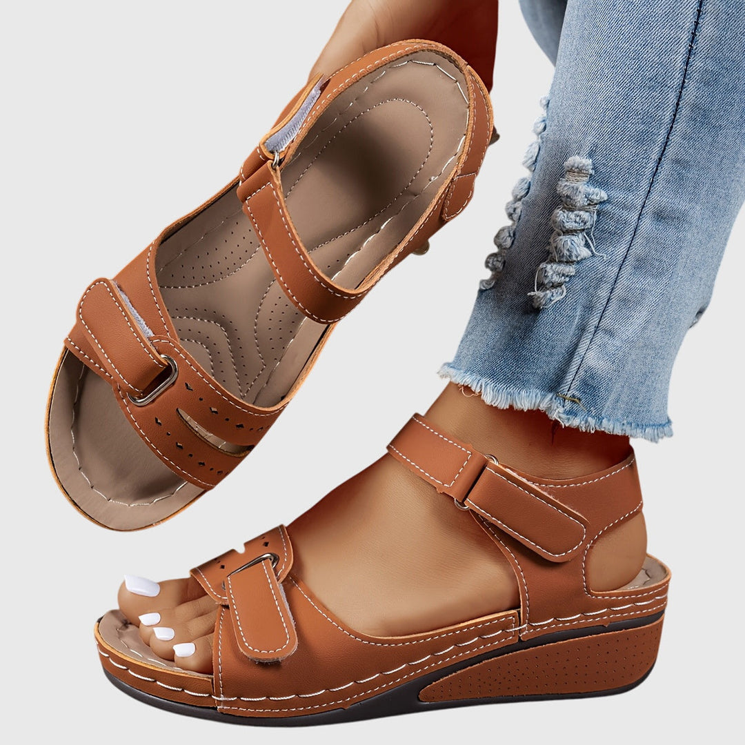 Adjustable open toe platform sandals for women, ergonomic support & summer style.