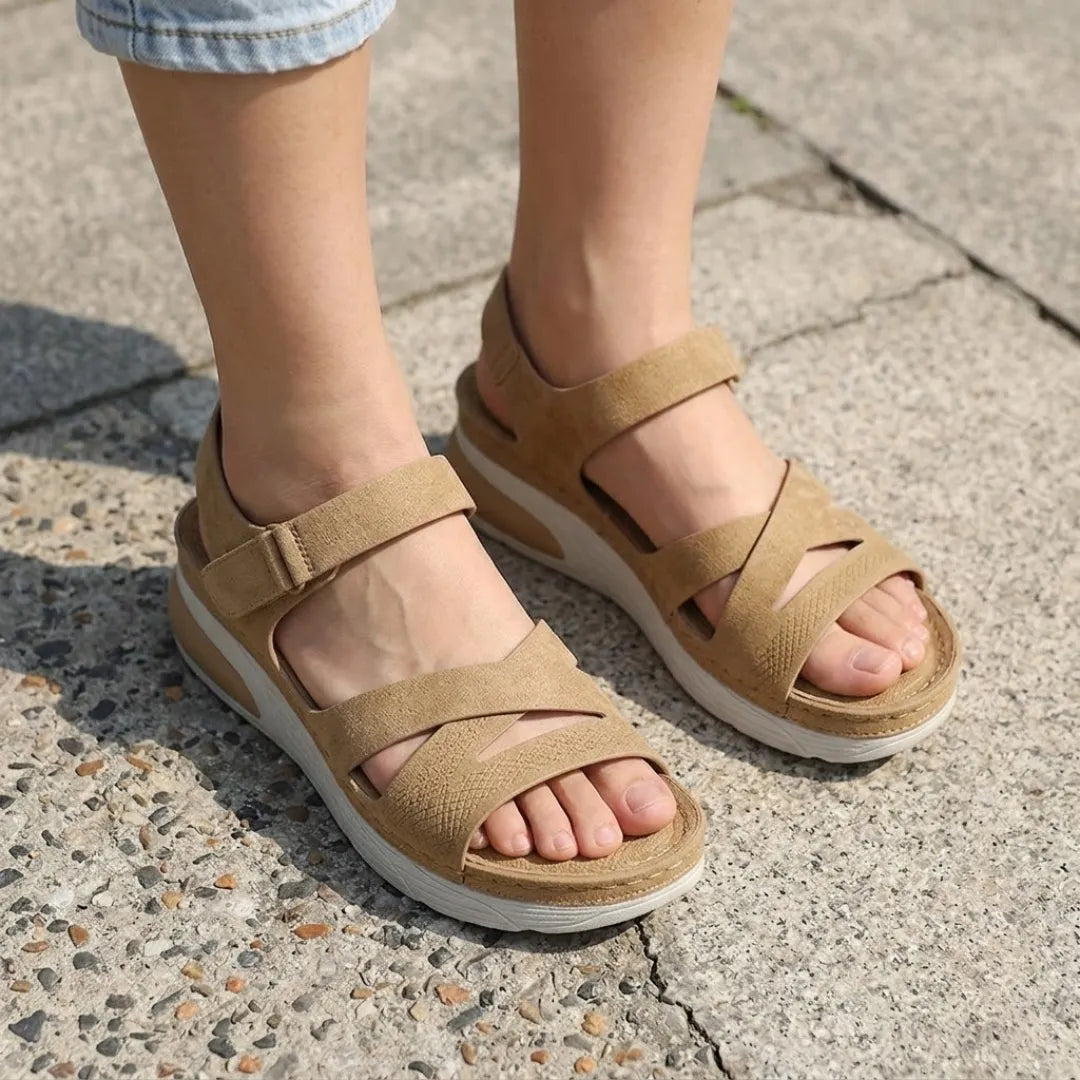 Women's summer sandals, adjustable, orthopedic with arch support for comfortable walking.