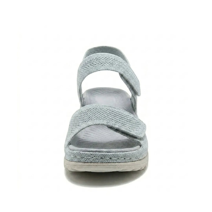 Women's comfort sandals, adjustable straps, arch support for healthy summer walking.