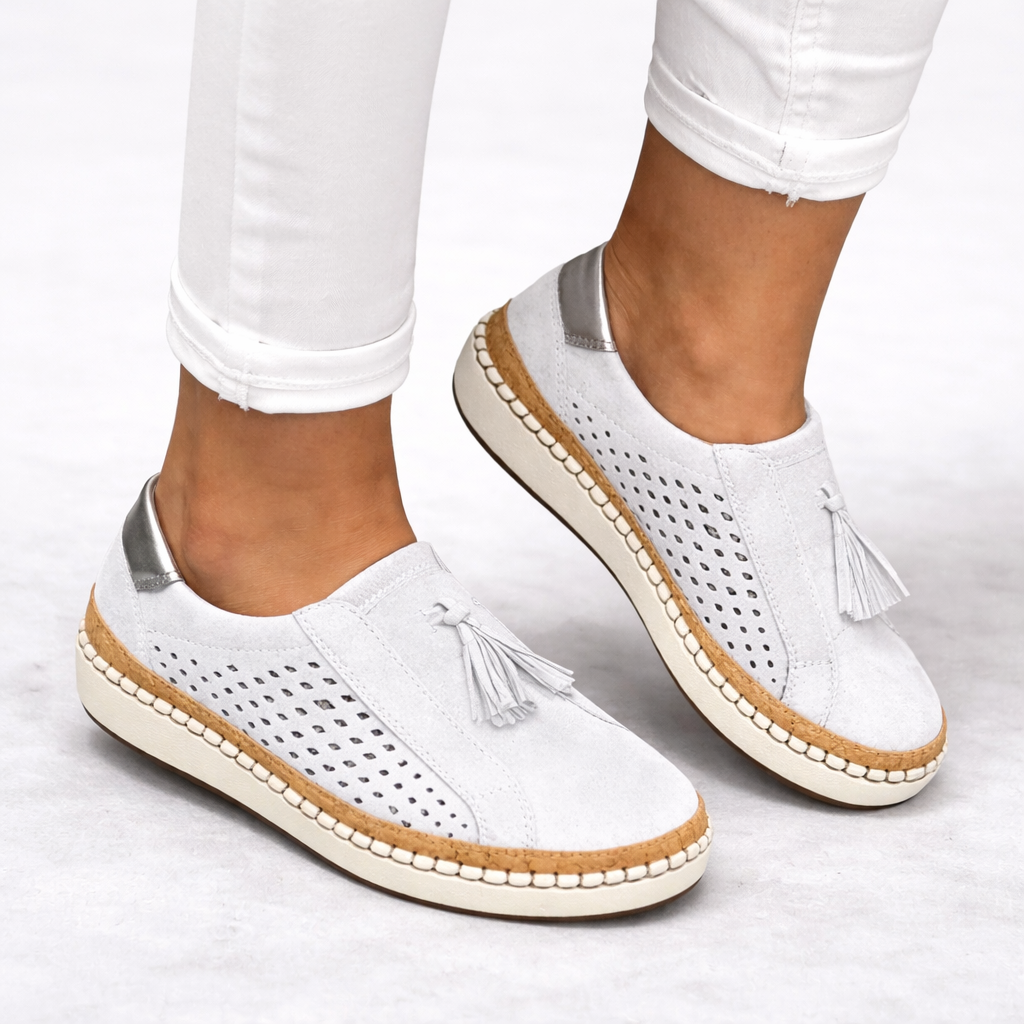 Women's orthopedic slip-on shoes for daily comfort, arch support, breathable, lightweight, walking.