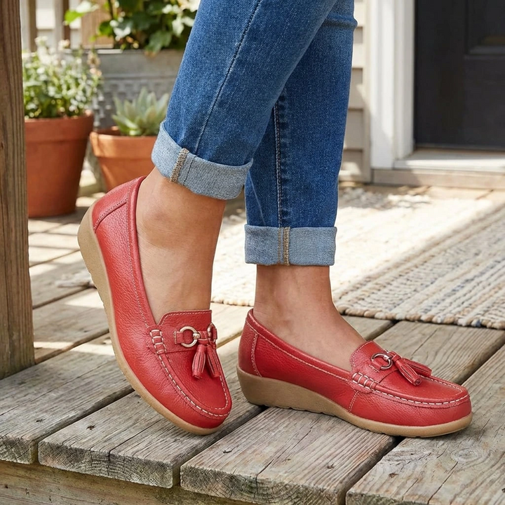 Women's orthopedic slip-on loafers with cushioned comfort, perfect for everyday wear.