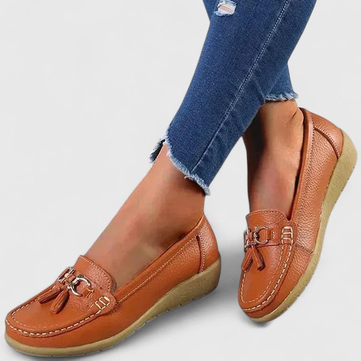 Classic women's orthopedic slip-on loafers, providing ultimate cushioned comfort and arch support.