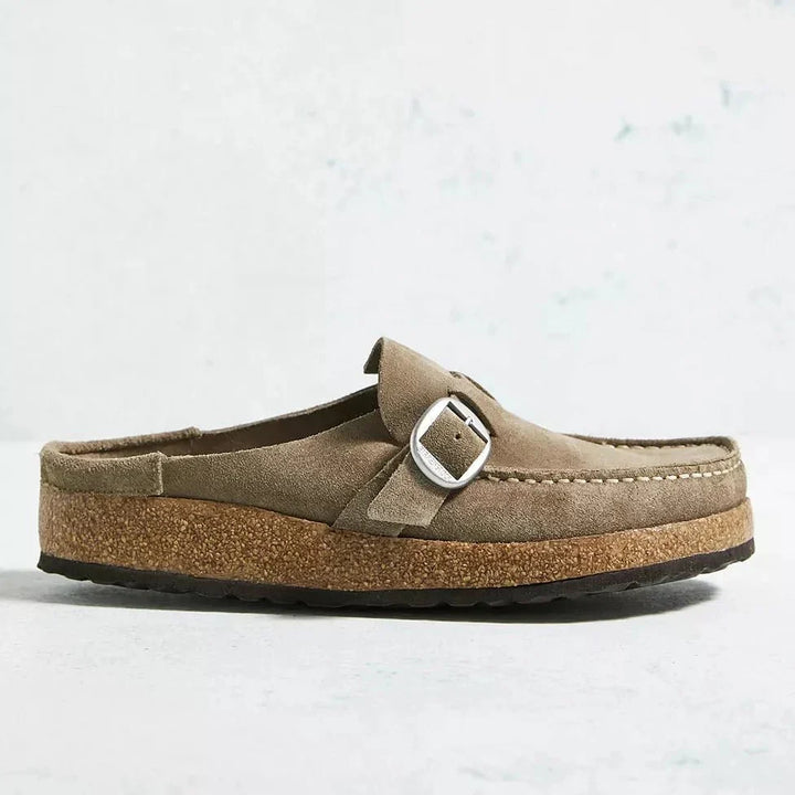 Stylish backless slip-on mules for women. Orthopedic support provides comfortable summer & casual everyday wear.