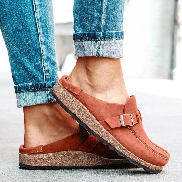 Versatile women's orthopedic slip-on mules in various colors, offering comfort & style for summer casual footwear.