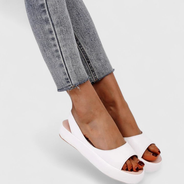 Stylish women's slip-on comfort sandals, orthopedic design with arch support & cushioned insole. Great summer footwear.