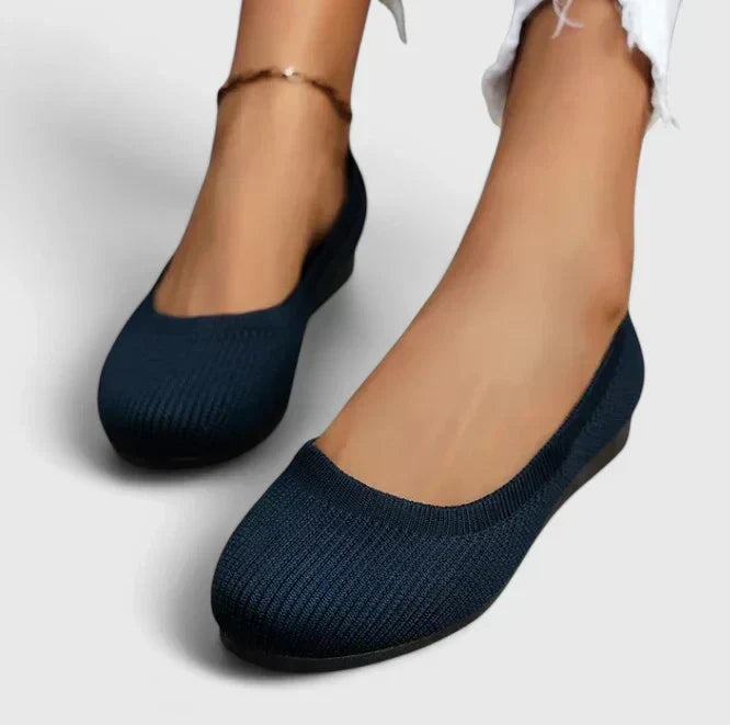 Posture correcting women's flat shoes. Slip-on design with orthopedic arch support for all-day comfort.