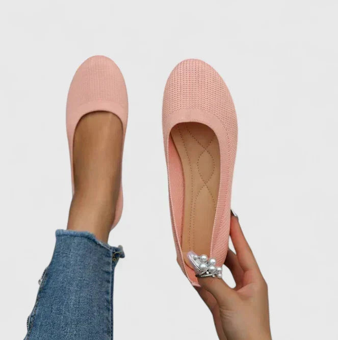 Women's casual orthopedic slip-ons, providing arch support and pain relief for feet, knees, and back.