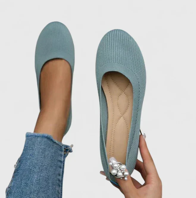 Side view of women's comfortable slip-on orthopedic shoes, ideal for posture and long-term pain relief.