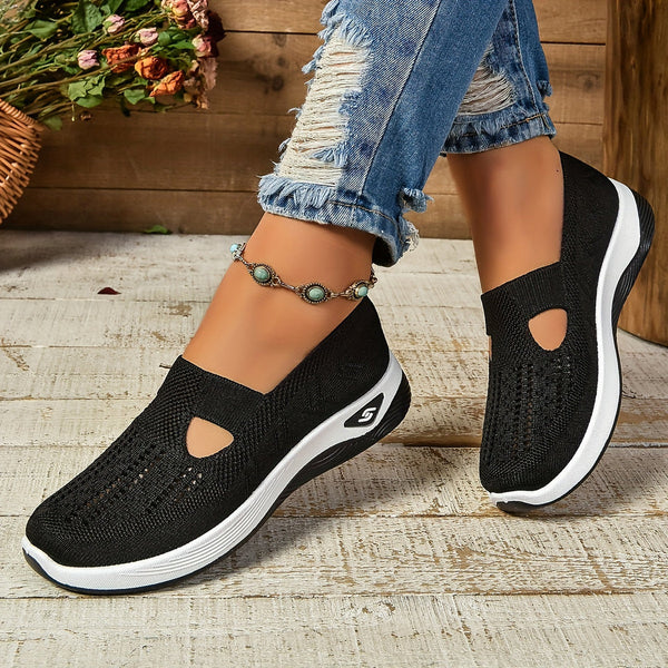 Stylish women's athletic slip-on sneakers with orthopedic support, ensuring all-day comfort.