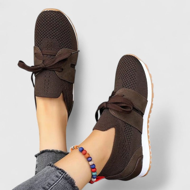 Women's breathable slip-on walking sneakers. Orthopedic footwear for comfort, arch support & daily activities.