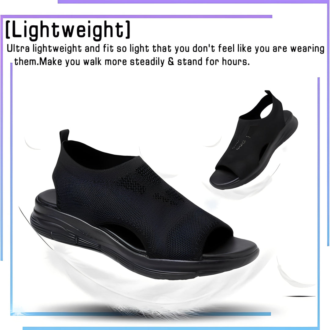 Lightweight women's summer sandals, orthopedic design with arch support for comfortable outdoor walking.