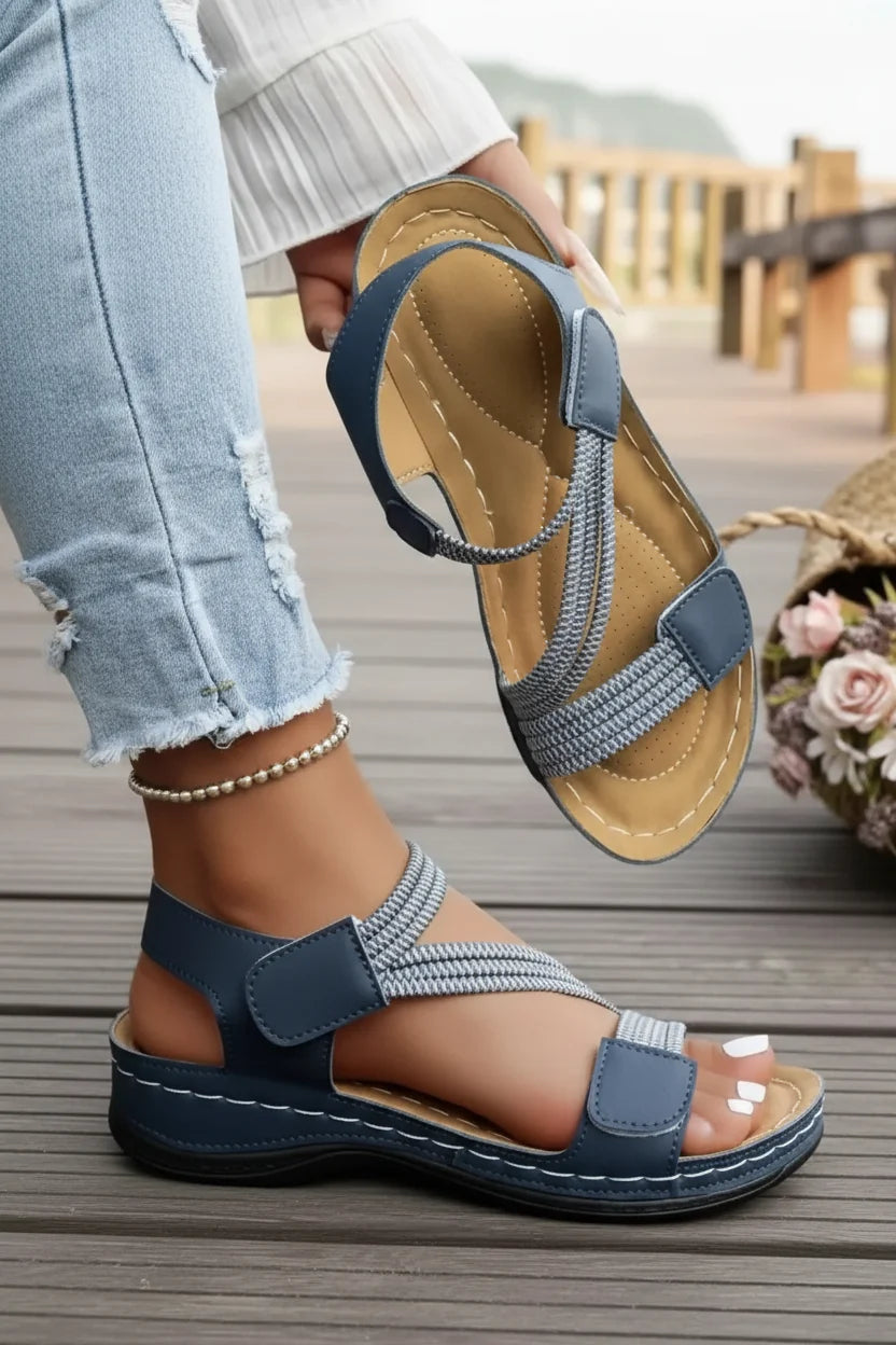 Comfortable women's orthopedic slip-on sandals, offering lightweight support for active summer days.
