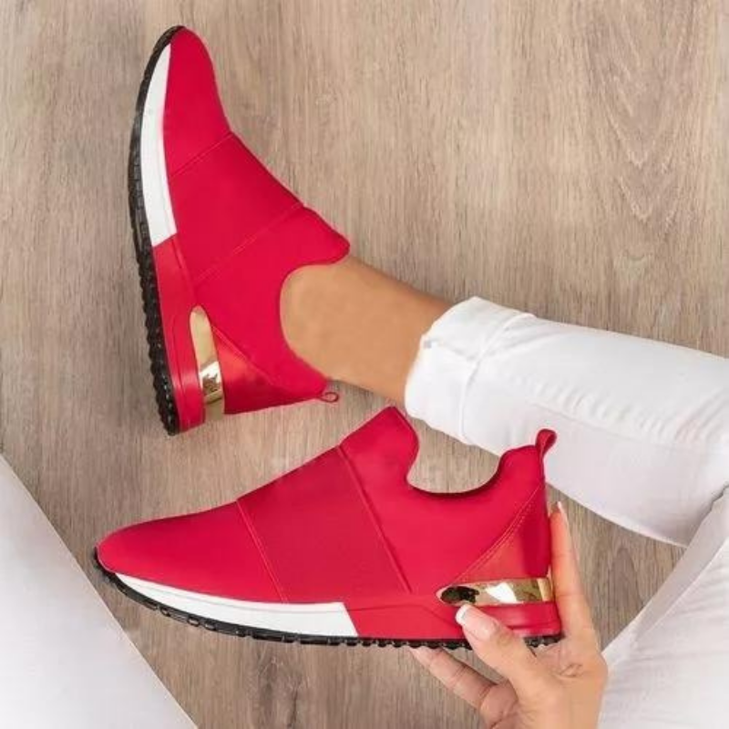 Lace-up women's orthopedic sneakers, offering supportive footwear for casual walking & active lifestyles.