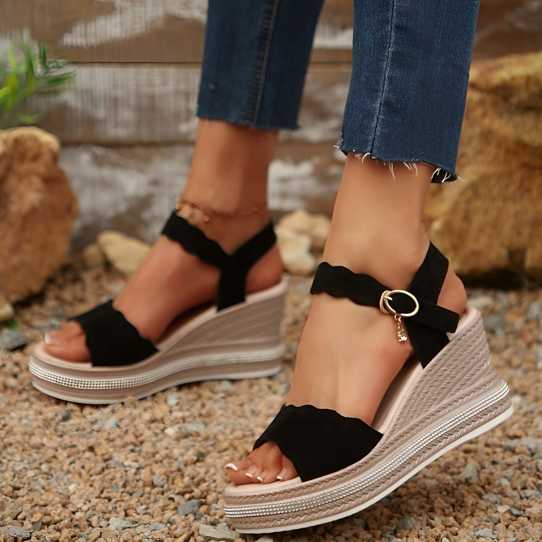 Adjustable women's open-toe comfort sandals, perfect for summer walking with slip-resistant orthopedic support.
