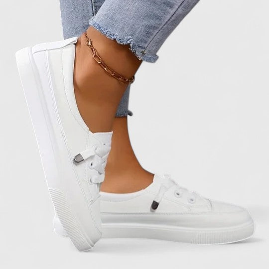 Front view of women's breathable orthopedic sneakers, perfect for walking & daily casual comfort.