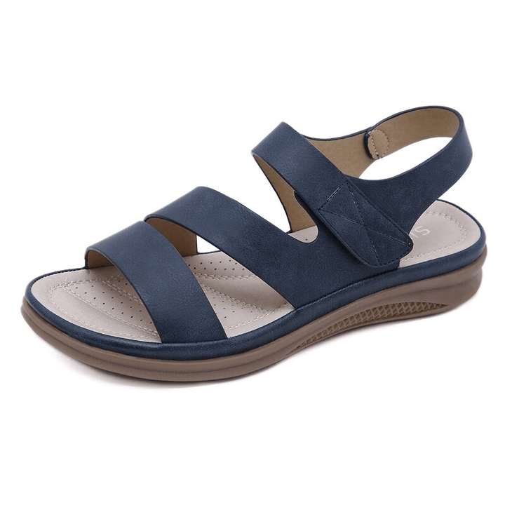 Front view of black women's orthopedic wedge sandals, stylish and comfortable for summer.