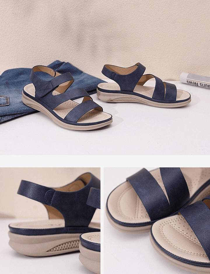 Open-toe women's orthopedic wedge sandals, elegant and comfortable for summer daily style.