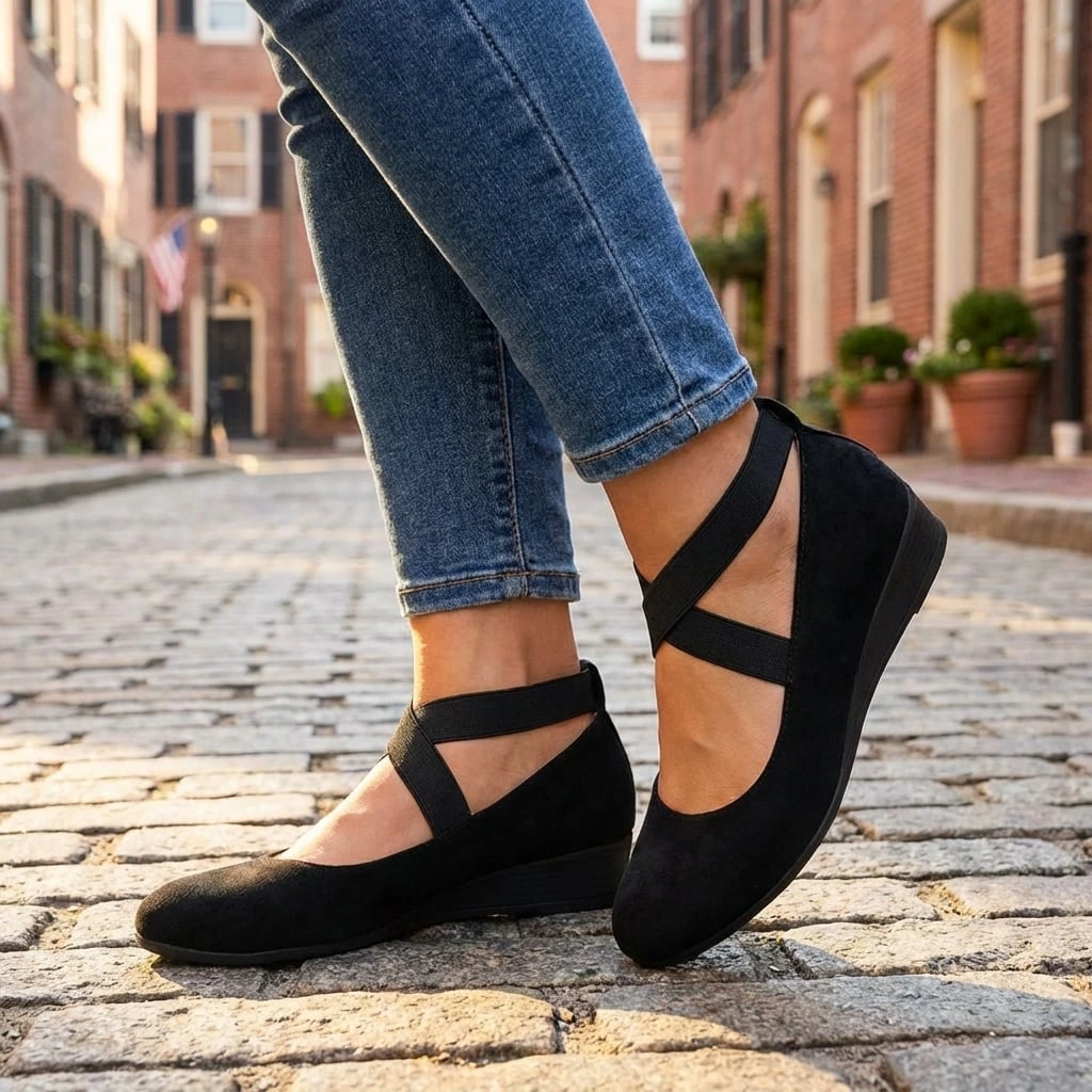 Stylish women's wedge sandals with adjustable straps, perfect for summer comfort and versatile wear.