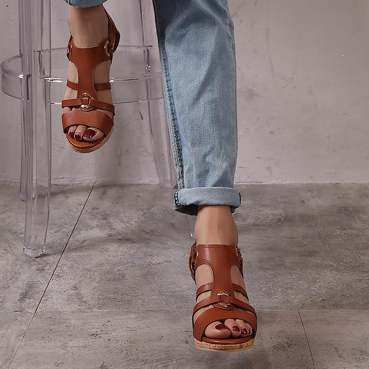 Alleviating women's orthopedic wedge sandals, ultimate arch support for summer comfort.