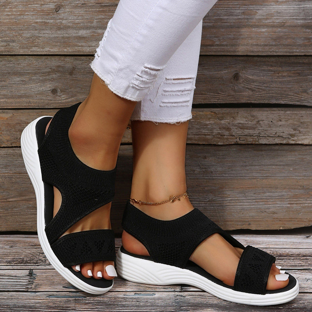 Women's orthopedic wedge sandals with arch support, wide fit, and elastic straps for ultimate summer comfort.