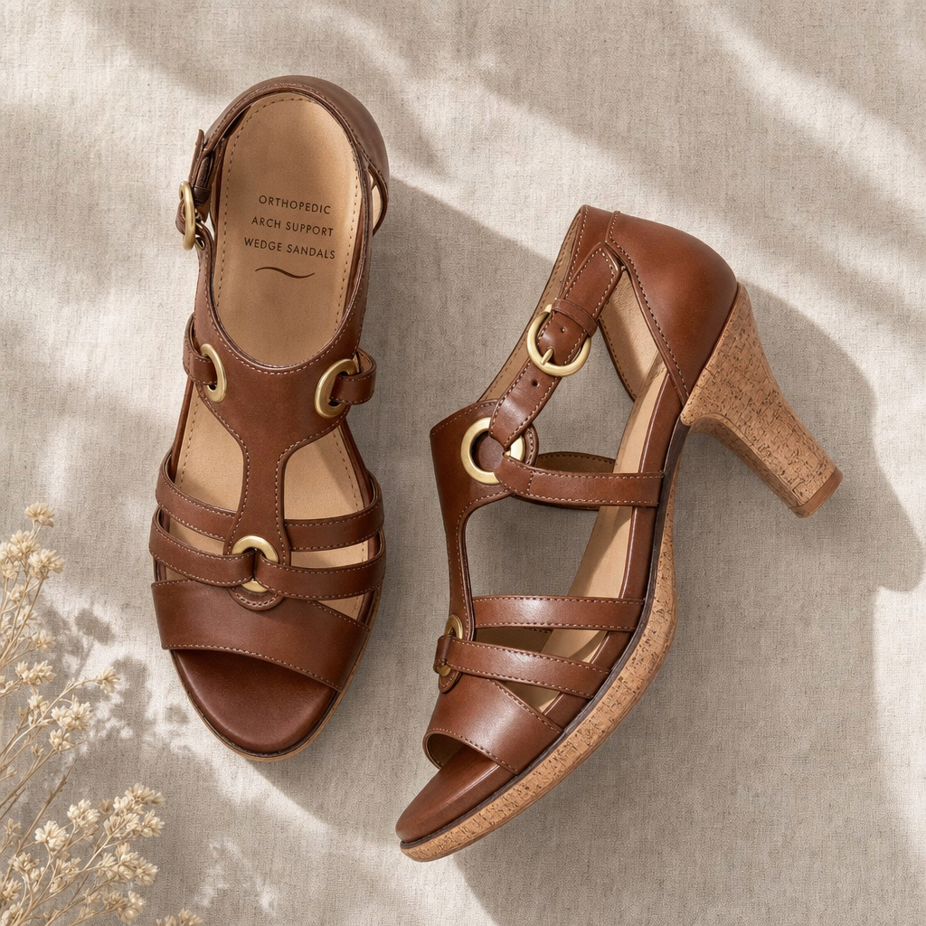 Comfortable women's wedge sandals for summer walking, ideal with arch support.