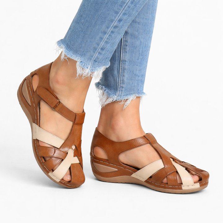Women's orthopedic wedge sandals with robust arch support, perfect for all-day comfort and healthy foot alignment.