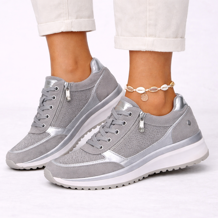 Women's orthopedic wedge sneakers for all-day comfort. Stylish, supportive walking shoes with cushioning.