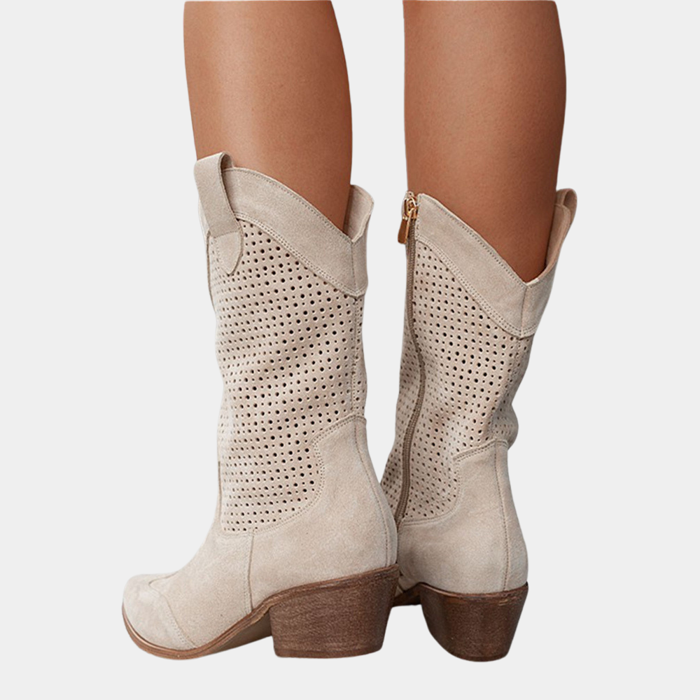 Fashionable women's orthopedic Western boots, combining cowboy style with superior comfort & foot support.