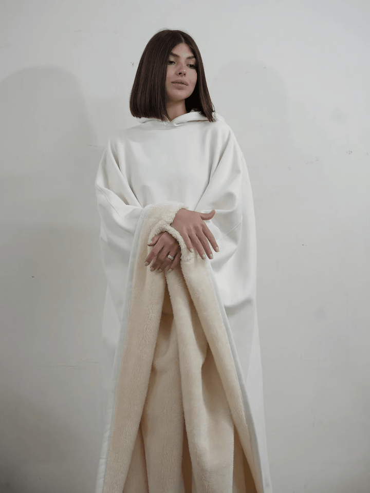 Ultimate comfort women's hoodie, calming blanket style, perfect for relaxation.