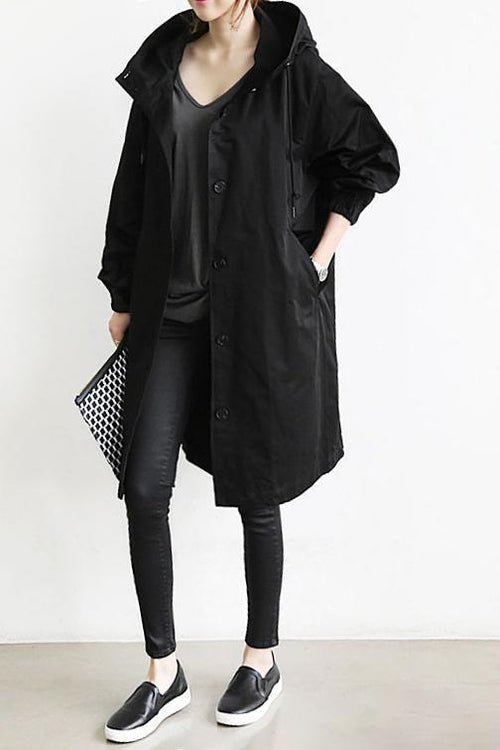Lightweight women's oversized rain jacket. Perfect for fall fashion, spring, and transitional style.