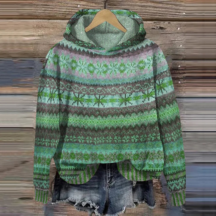 Cozy women's oversized blue hoodie, perfect for relaxed casual wear & winter fashion. Warm comfort layering.