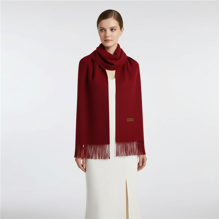 Stylish oversized winter scarf for women, perfect for cold weather.