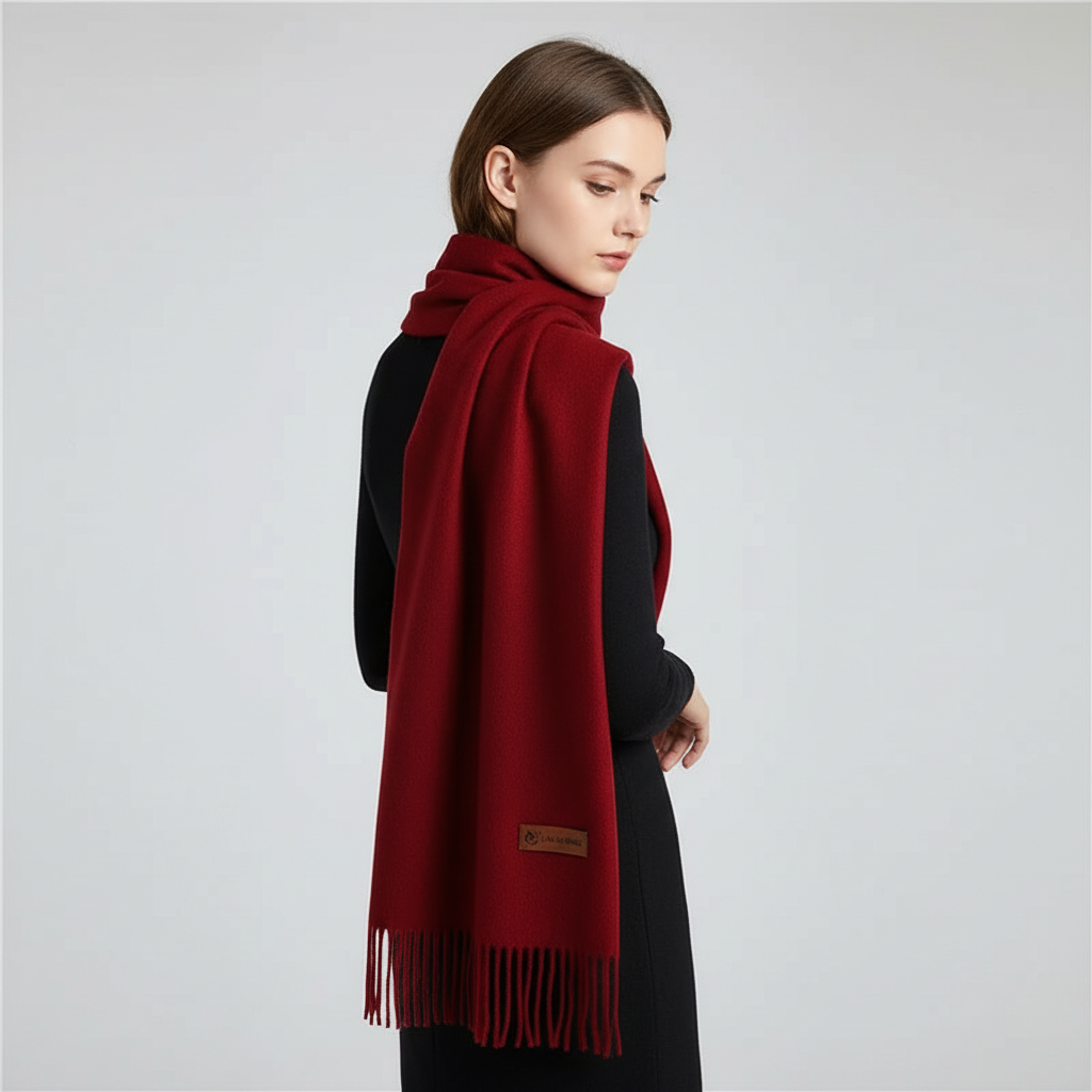 Fashionable women's oversized winter scarf, a stylish and warm gift idea.