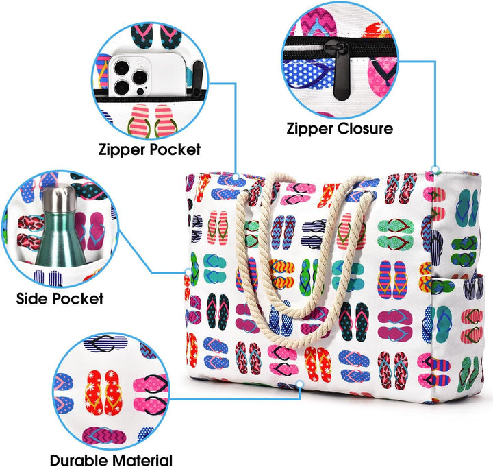 Women's oversized waterproof carry-all for resort & poolside use.