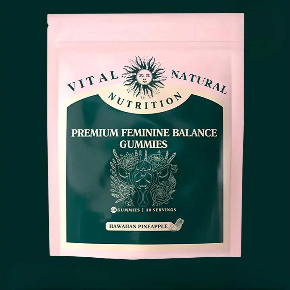 Women's pH Balance Gummies, pineapple flavor, for feminine freshness & intimate health. Daily wellness supplement.