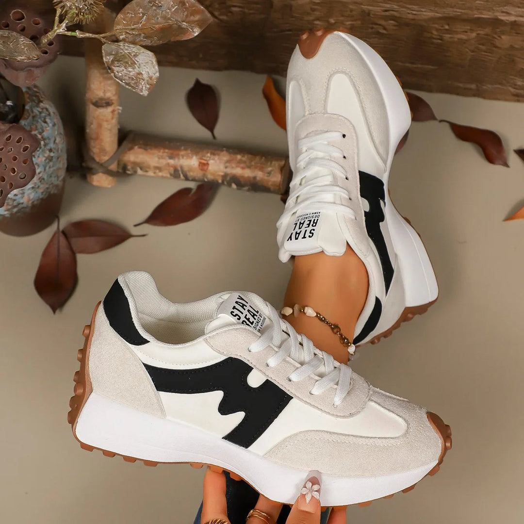 Women's platform lace-up athletic sneakers for comfort & style.