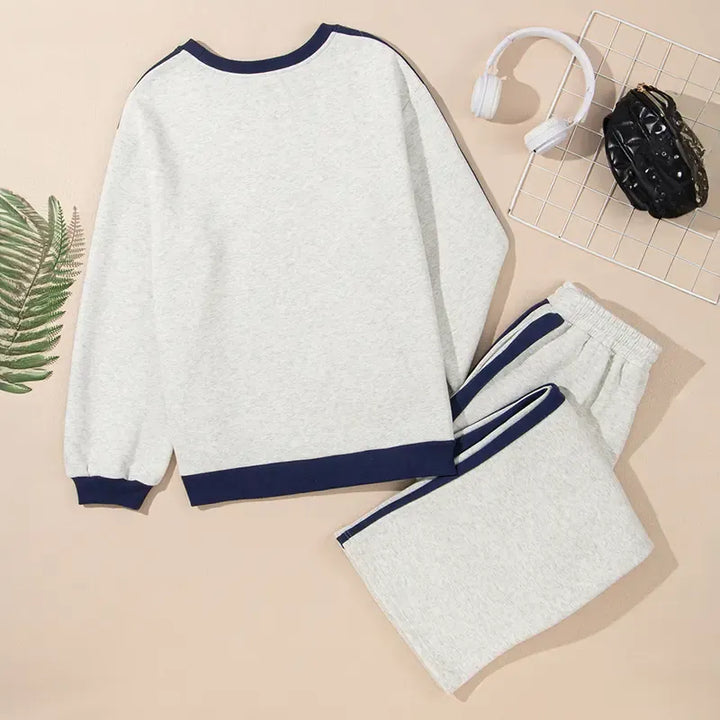 Back view of the women's premium cotton-blend lounge set, showing relaxed fit and soft material